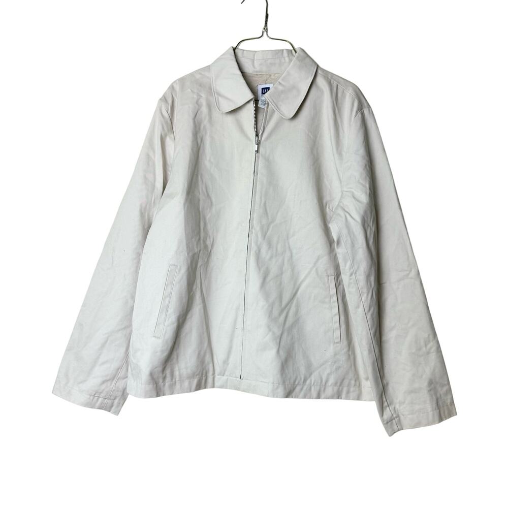 GAP Factory VINTAGE Y2K 100%‎ Cotton Khaki Zip front Jacket MEN'S size XL